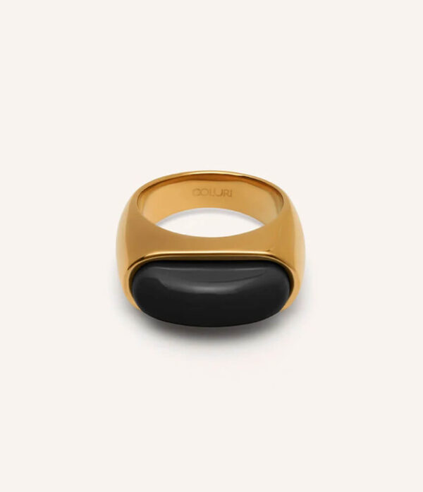 Coluri Lorde Statement Ring in Gold Black