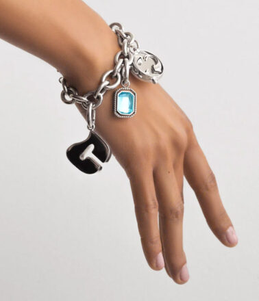 Coluri Letter Charm in Silver Plate