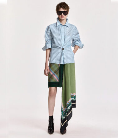Essentiel Antwerp Krystal Scarf Dress in Olive Green