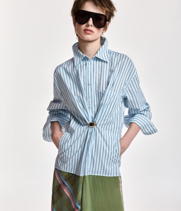 Essentiel Antwerp Krystal Scarf Dress in Olive Green