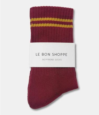 Le Bon Shoppe Boyfriend Sock in Cardinal Burgundy