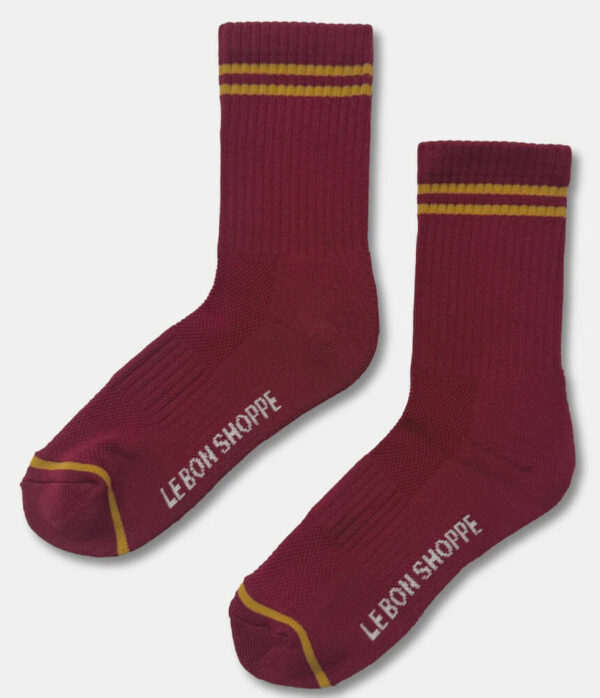 Le Bon Shoppe Boyfriend Sock in Cardinal Burgundy