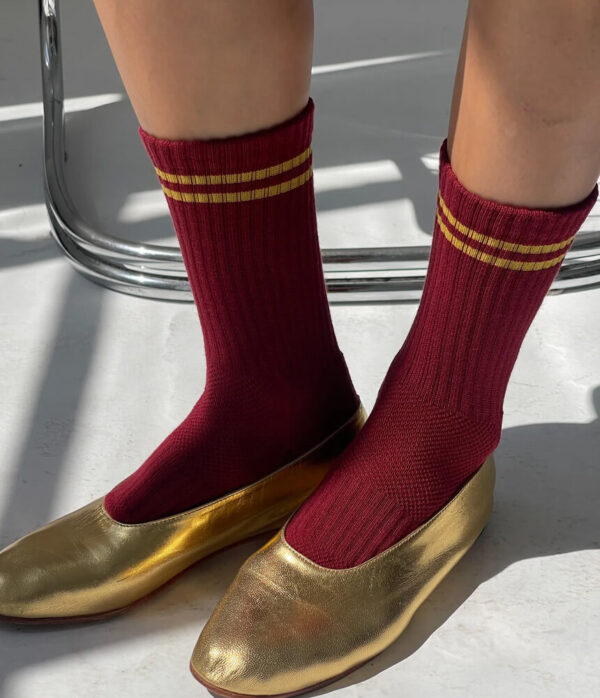 Le Bon Shoppe Boyfriend Sock in Cardinal Burgundy