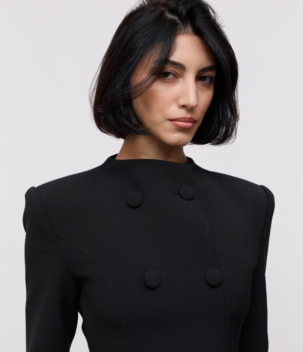 Odd Muse Button Mini Dress in Black