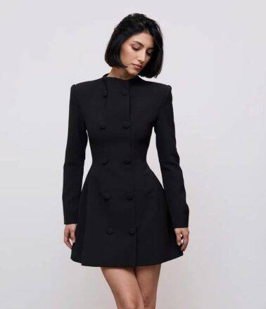 Odd Muse Button Mini Dress in Black