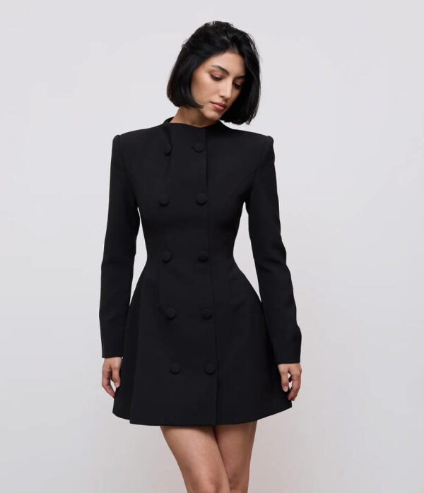Odd Muse Button Mini Dress in Black
