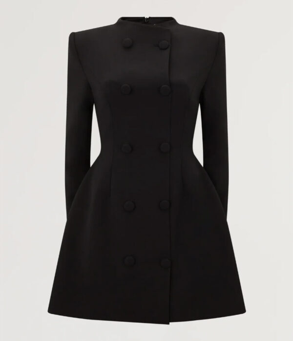 Odd Muse Button Mini Dress in Black