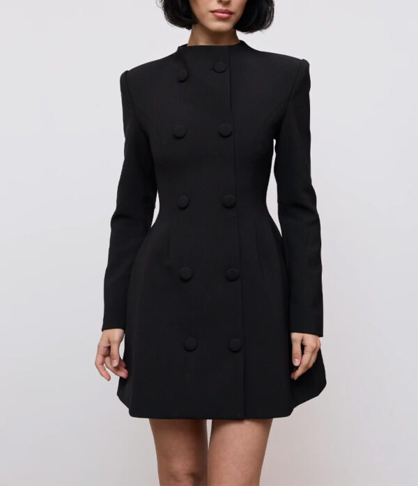 Odd Muse Button Mini Dress in Black