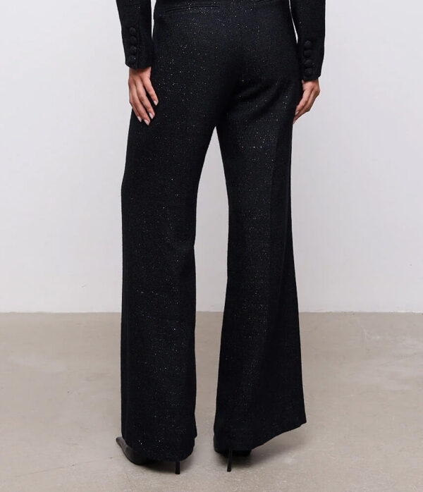 Odd Muse Tweed Slim Flare Trousers in Black