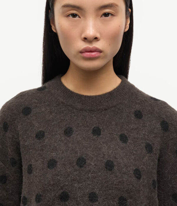 Samsoe Samsoe Anour O Neck Knit in Mulch Dott Brown