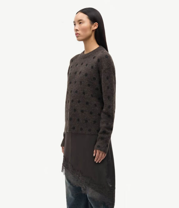 Samsoe Samsoe Anour O Neck Knit in Mulch Dott Brown