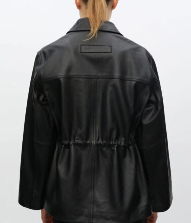 Samsoe Samsoe Salaax Leather Jacket in Black