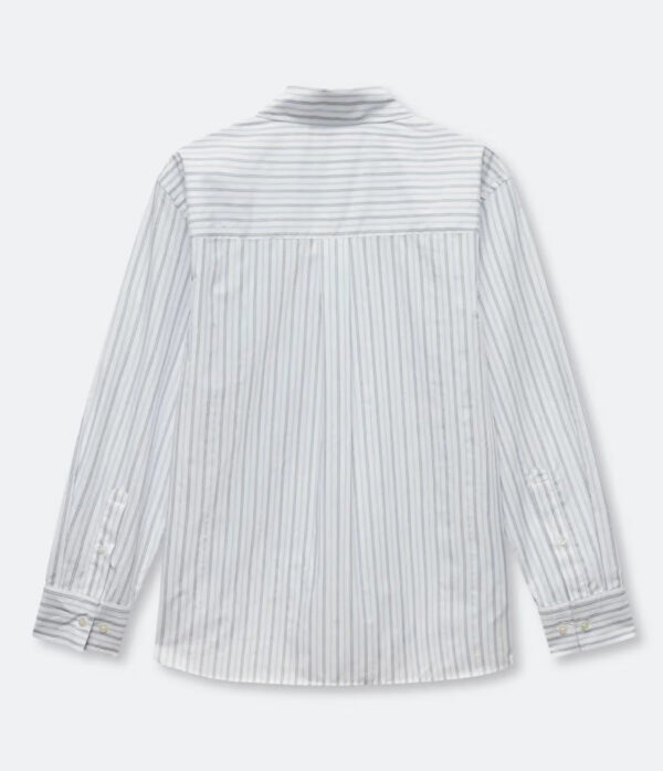 Samsoe Samsoe Salova Pocket Shirt in White & Dusty Blue Stripe