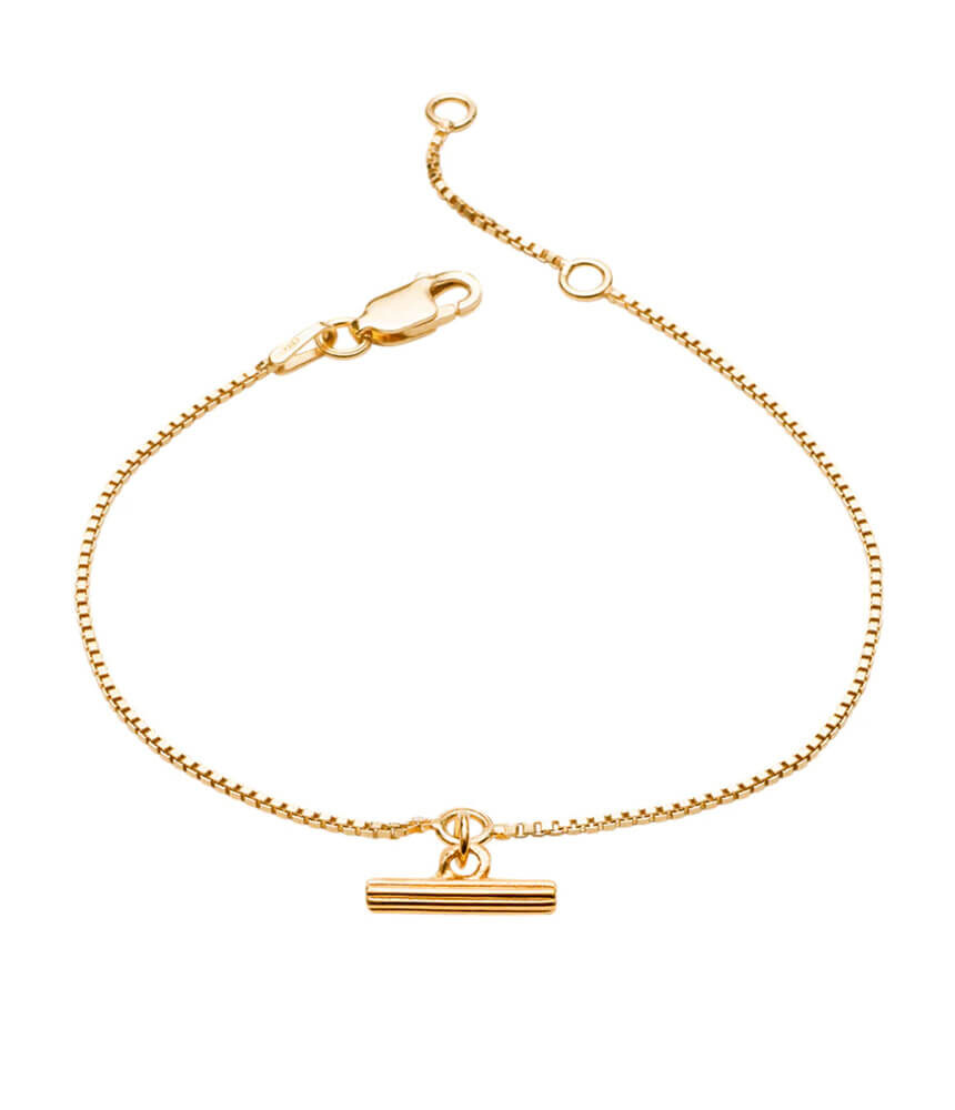 RJ Mini Gold T Bar Bracelet