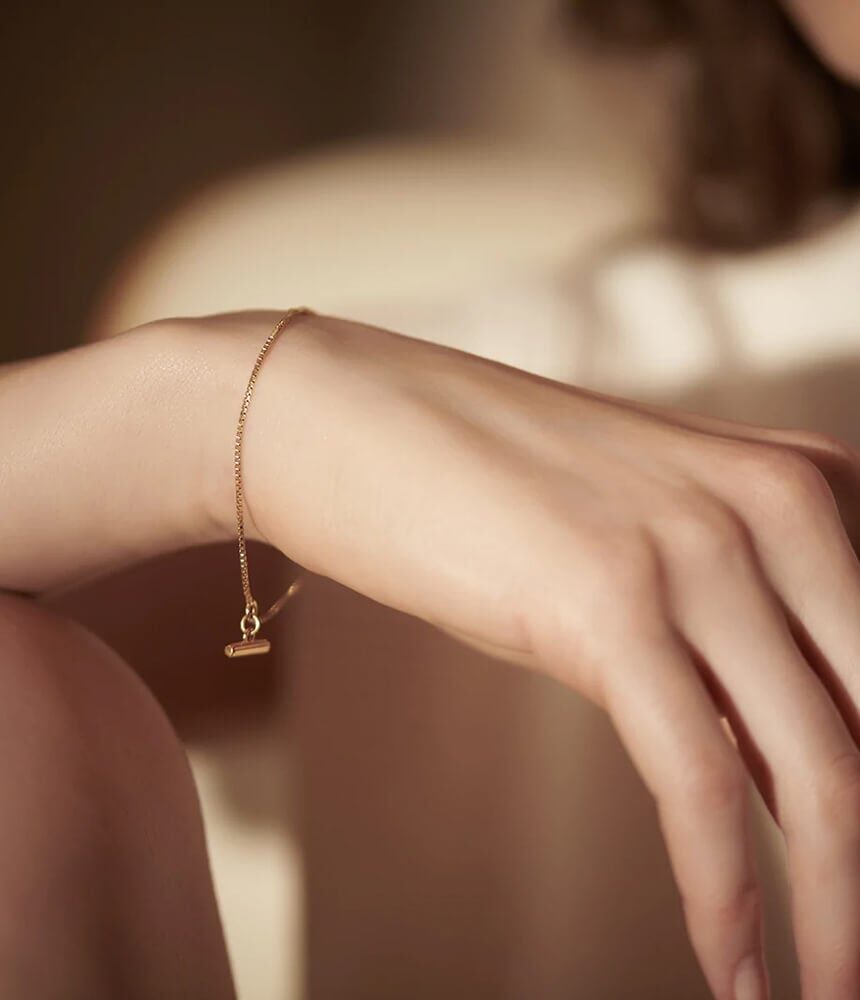 RJ Mini Gold T Bar Bracelet
