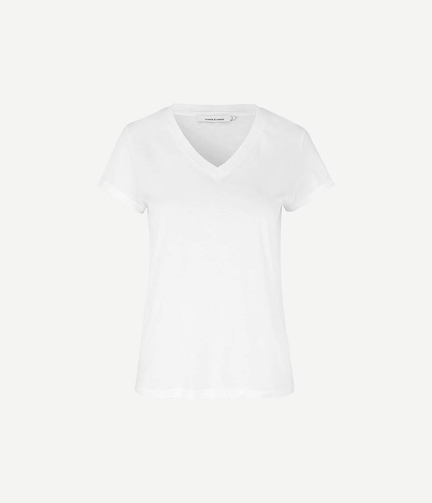 Samsoe Samsoe Solly V Neck Tee in White