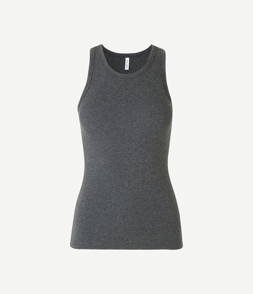 Samsoe Samsoe Alexo Tank in Dk Grey Melange