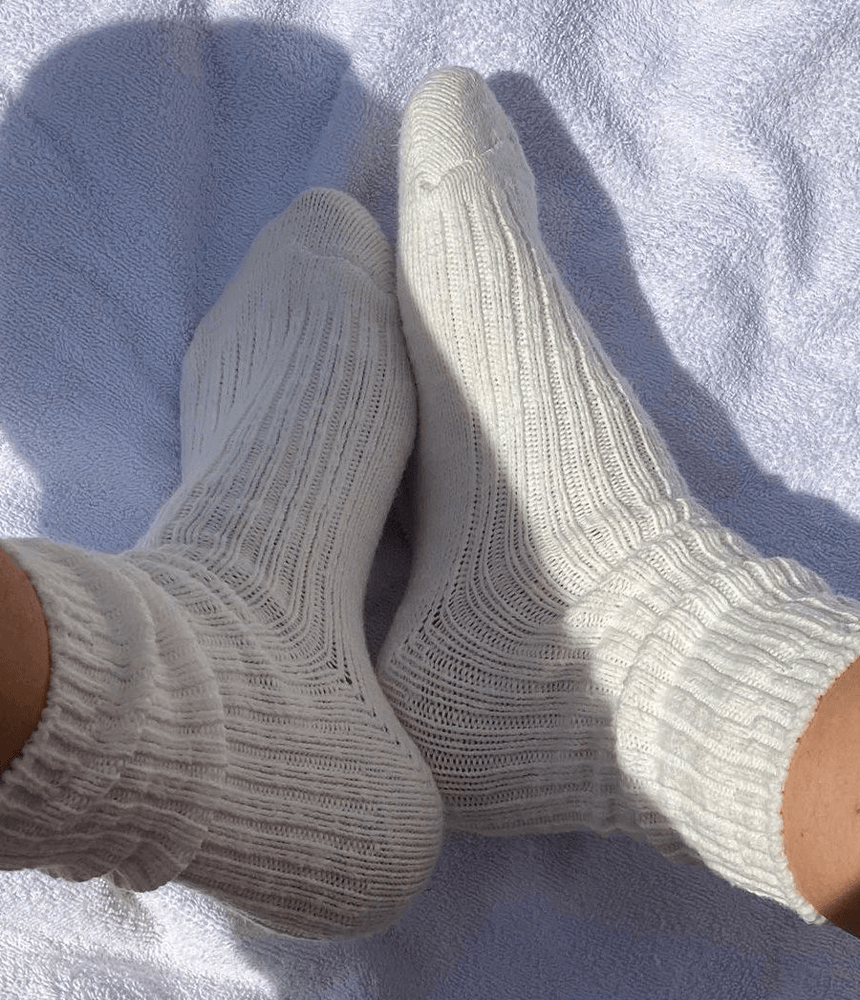 Le Bon Shoppe Cottage Socks in White Linen