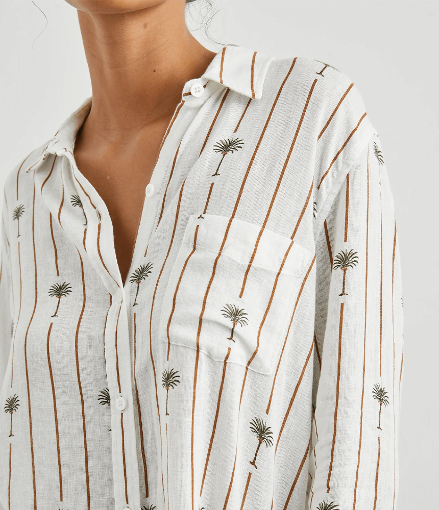 Rails Charli Stripe Palms L/S Shirt