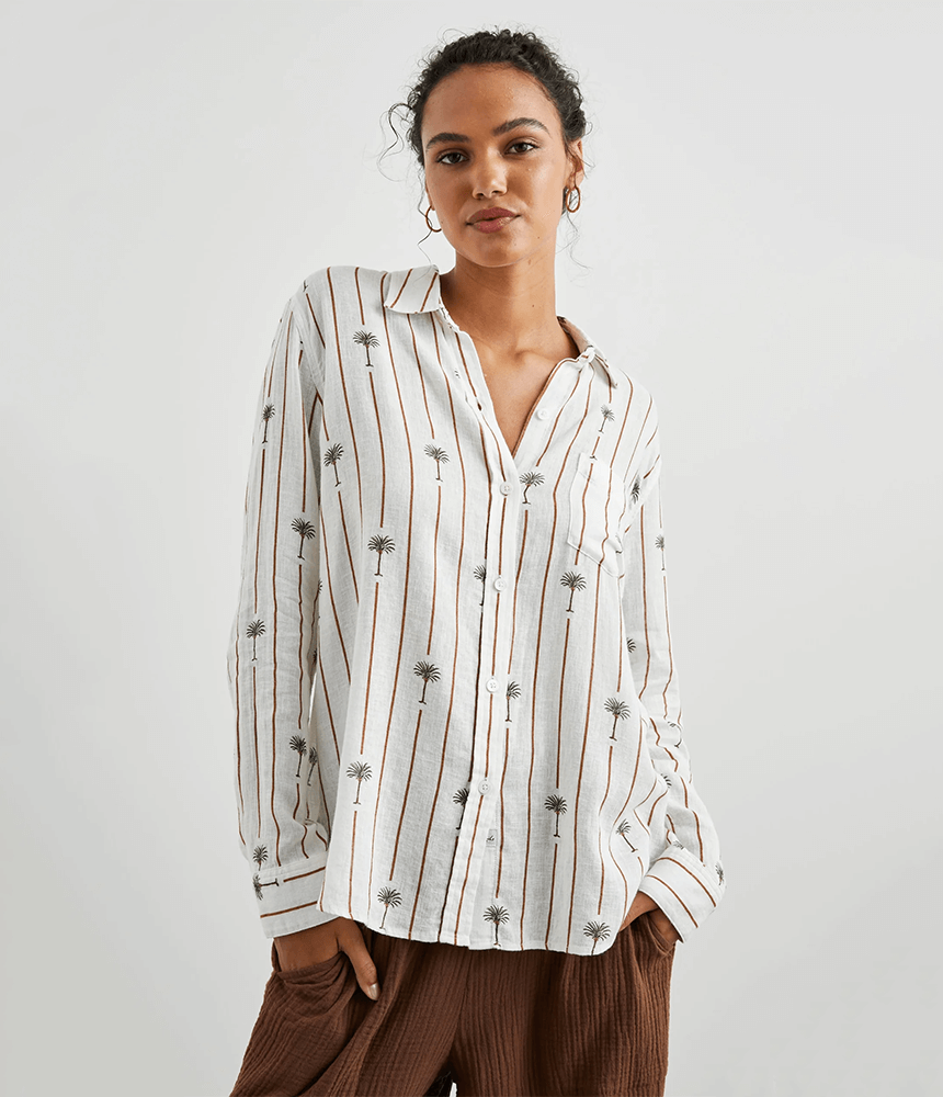 Rails Charli Stripe Palms L/S Shirt