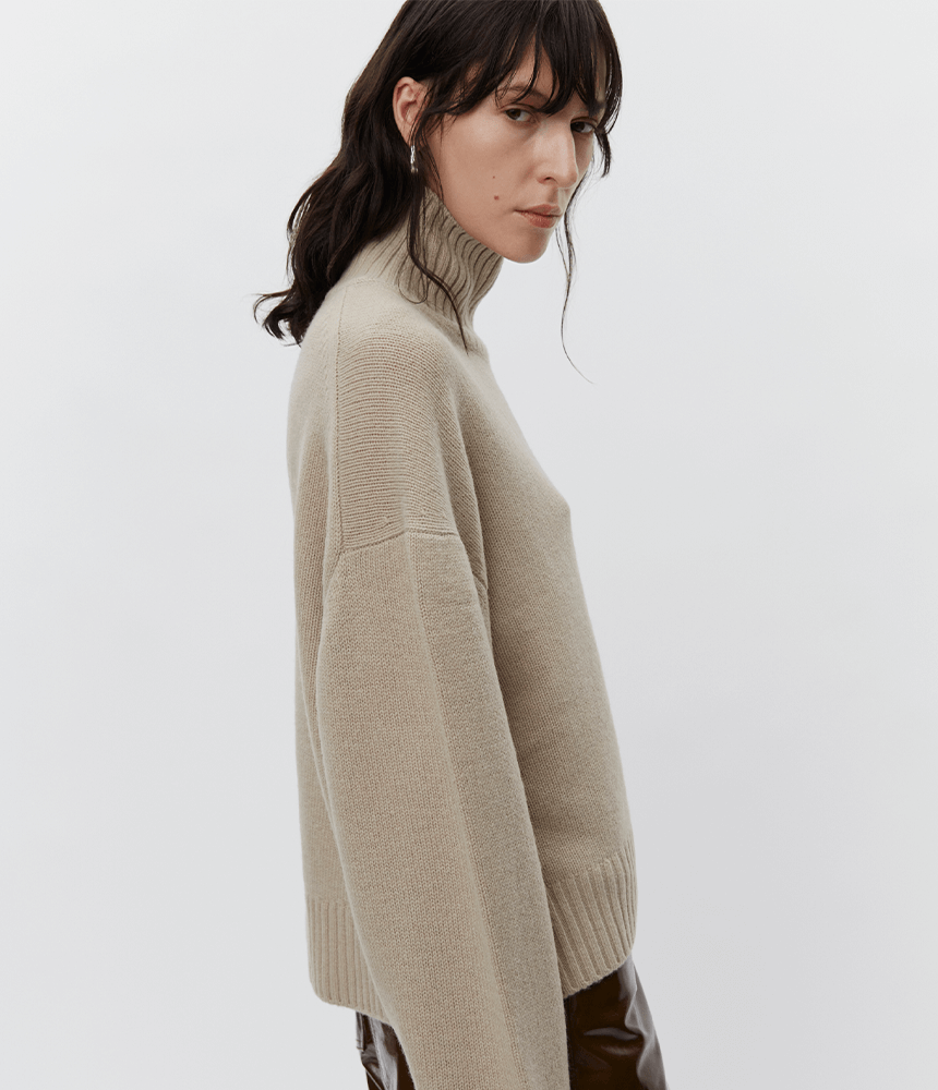 DAY Kendra Soft Lamb Jumper in Taupe Melange