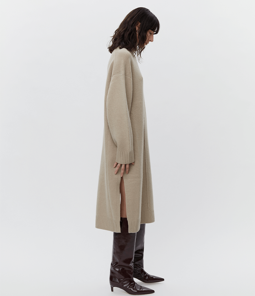 DAY Shawn Soft Lamb Dress in Taupe Malange