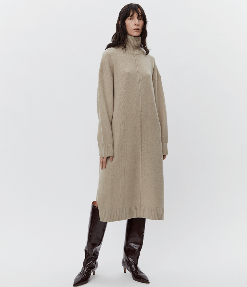 DAY Shawn Soft Lamb Dress in Taupe Malange