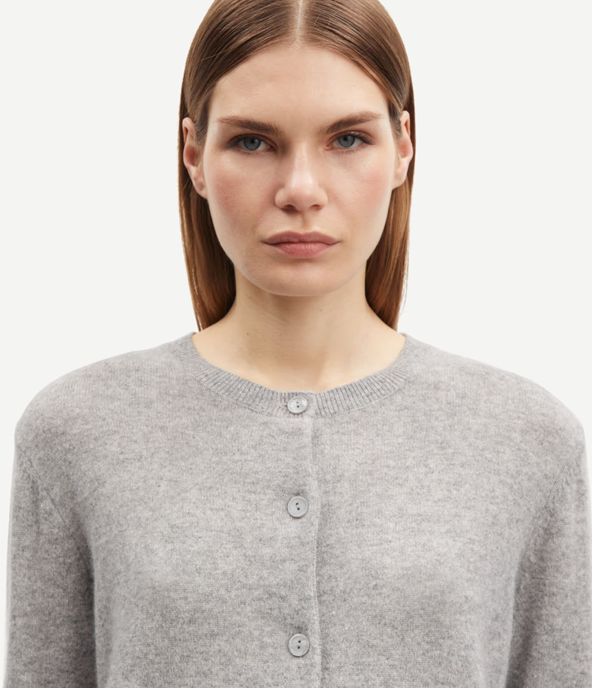 Samsoe Samsoe Saboston Cardigan in Grey Melange