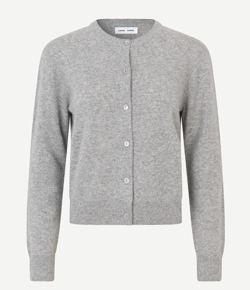 Samsoe Samsoe Saboston Cardigan in Grey Melange
